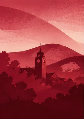 Fayetteville, Arkansas illustrated landscape