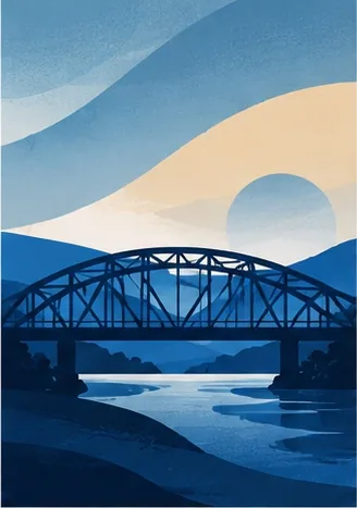 Rogers, Arkansas illustrated landscape
